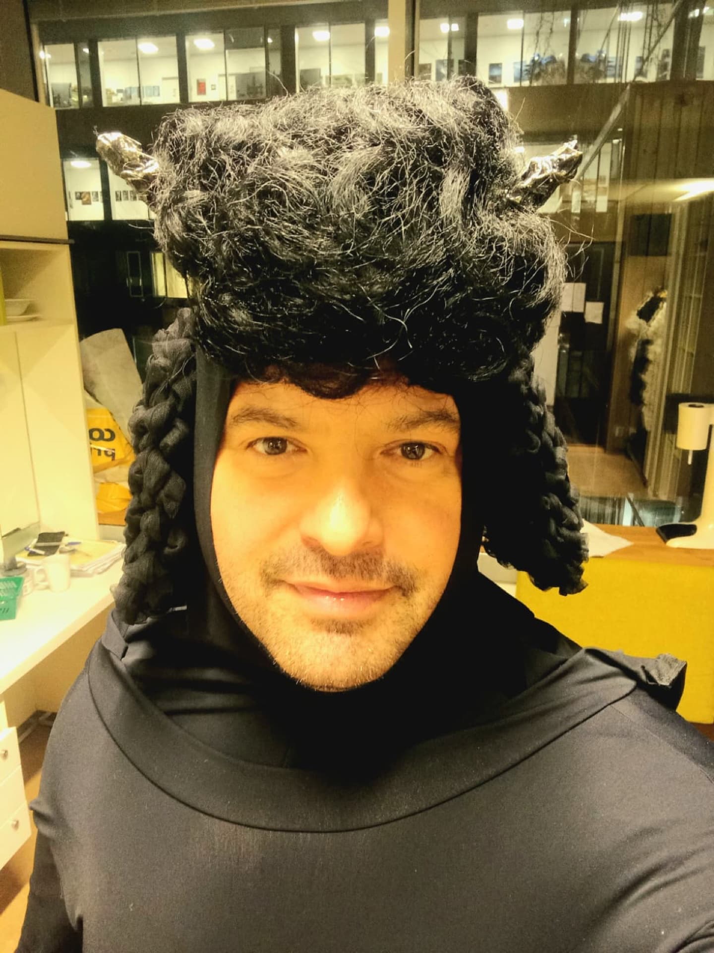 Dramatic stage lighting on Gabriel Birjovanu