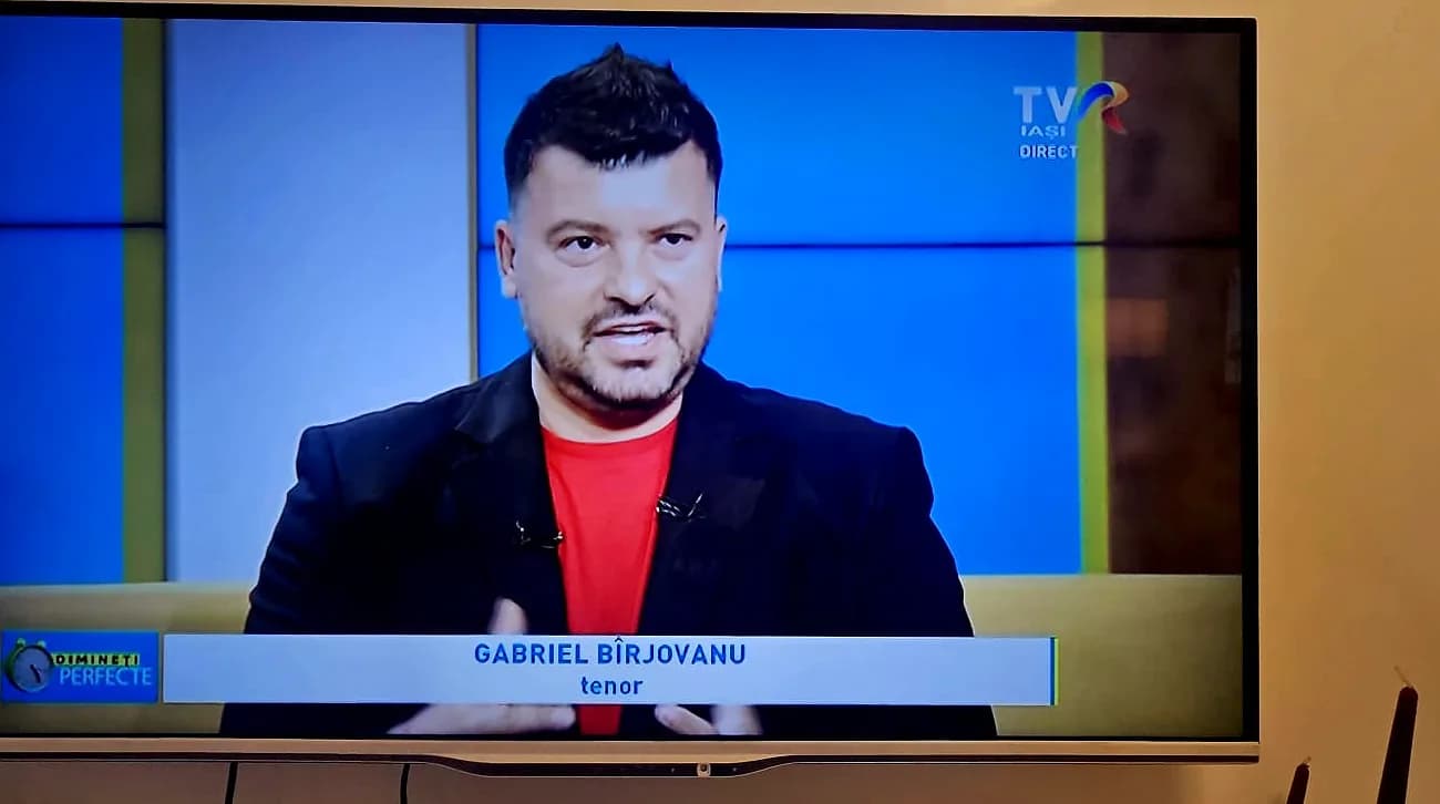 Tenorul Gabriel Bîrjovanu intervievat la TVR Iași, emisiunea Dimineți Perfecte