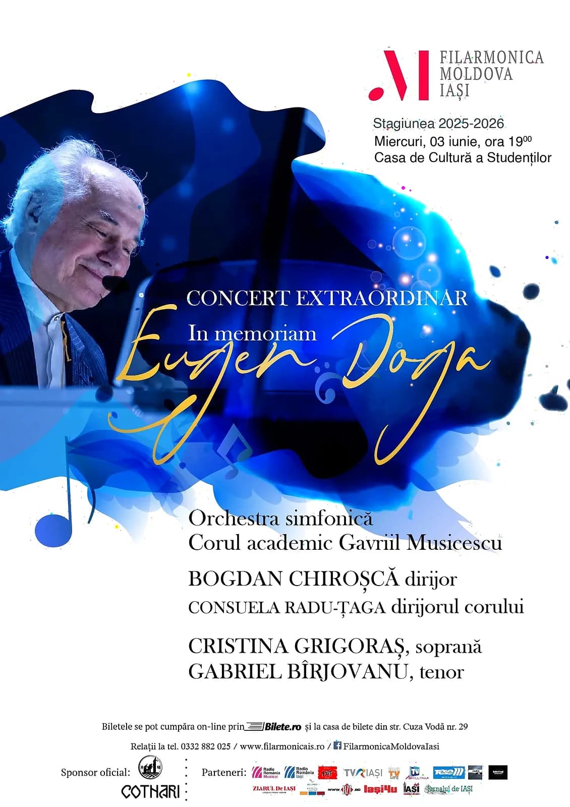 Afiș Concert Eugen Doga la Iași