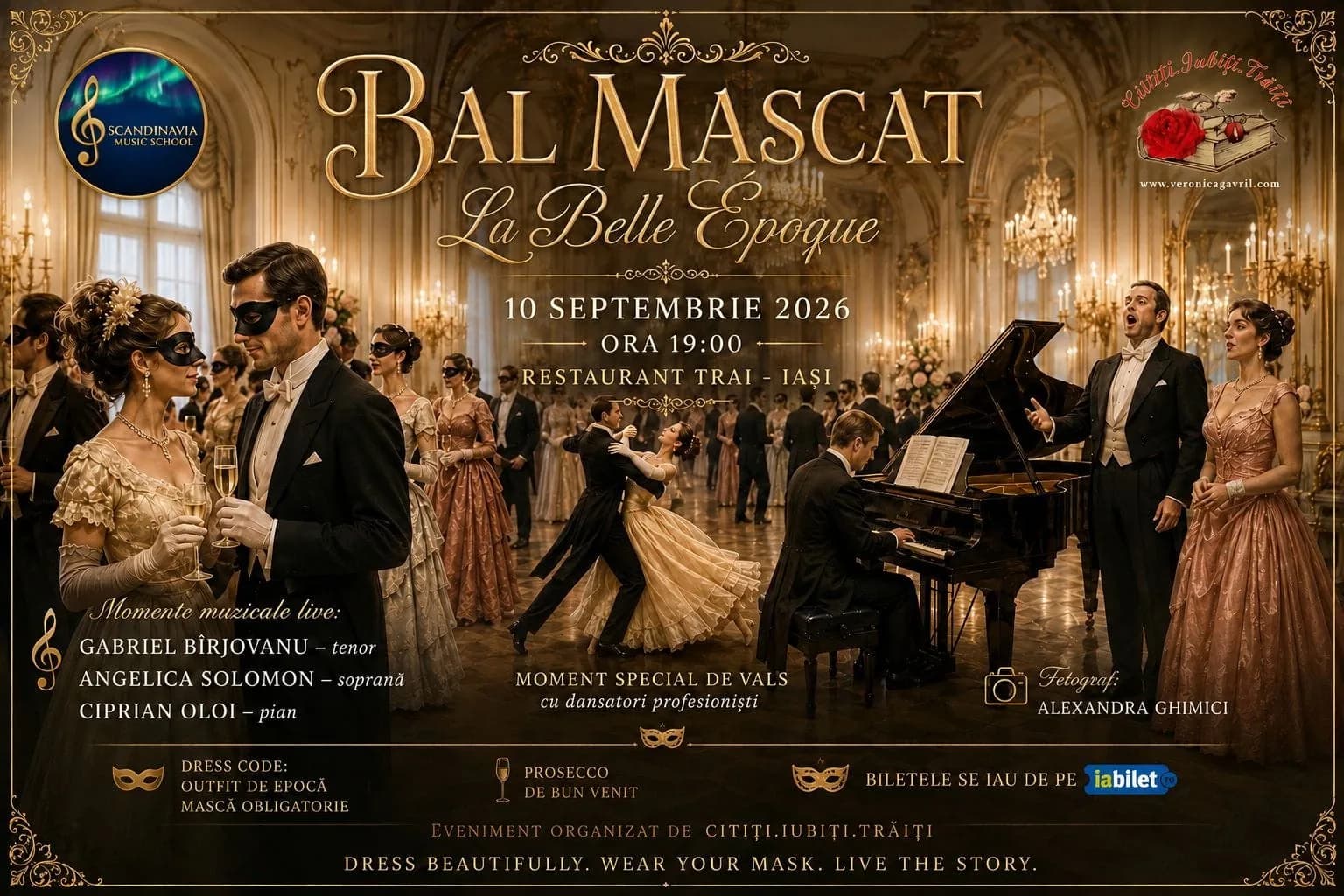 Bal Mascat „La Belle Époque” — 10 septembrie 2026, Restaurant TRAI Iași