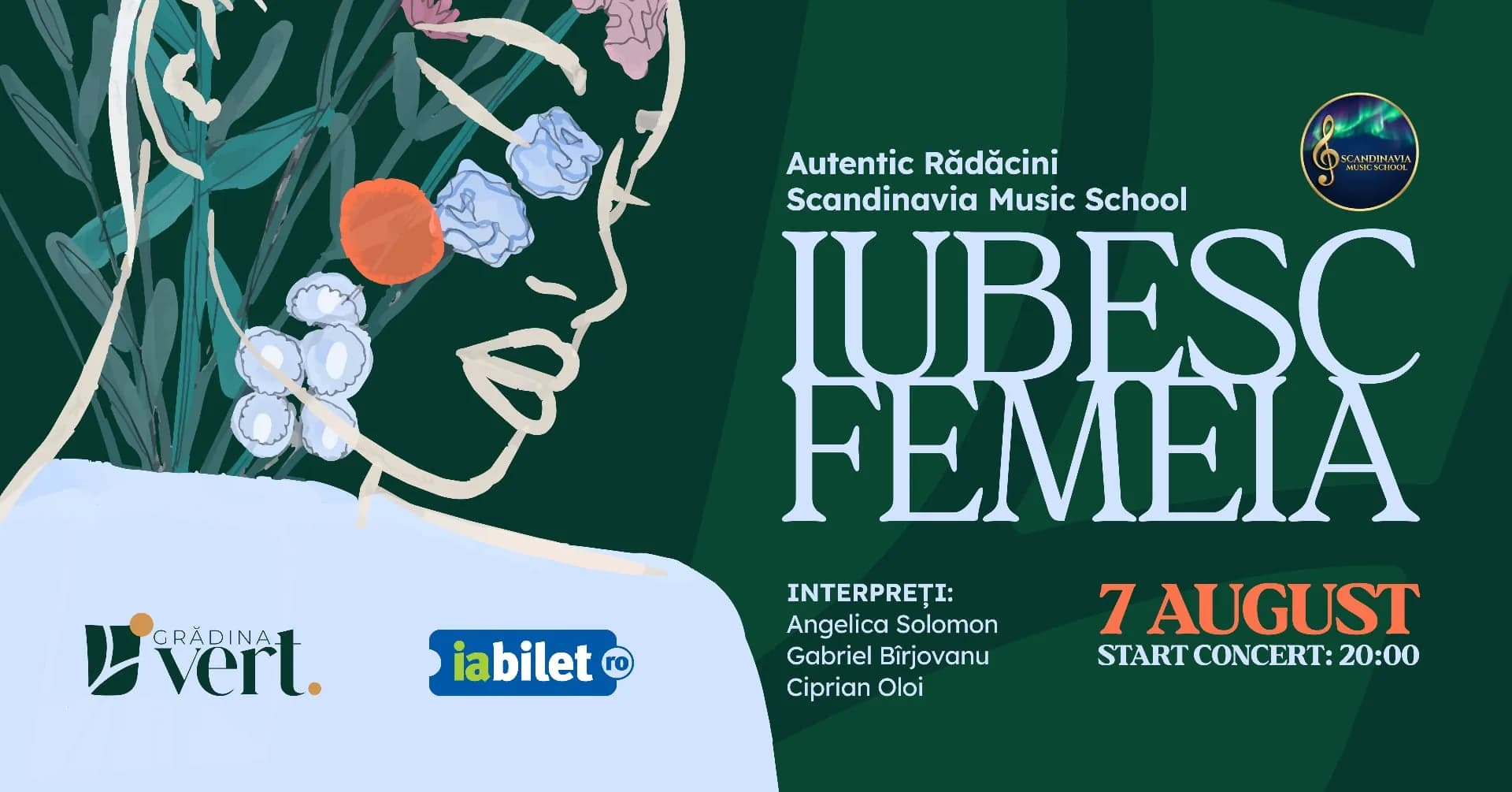 Afis concert Iubesc Femeia - Gradina Vert Iasi, 7 august 2026